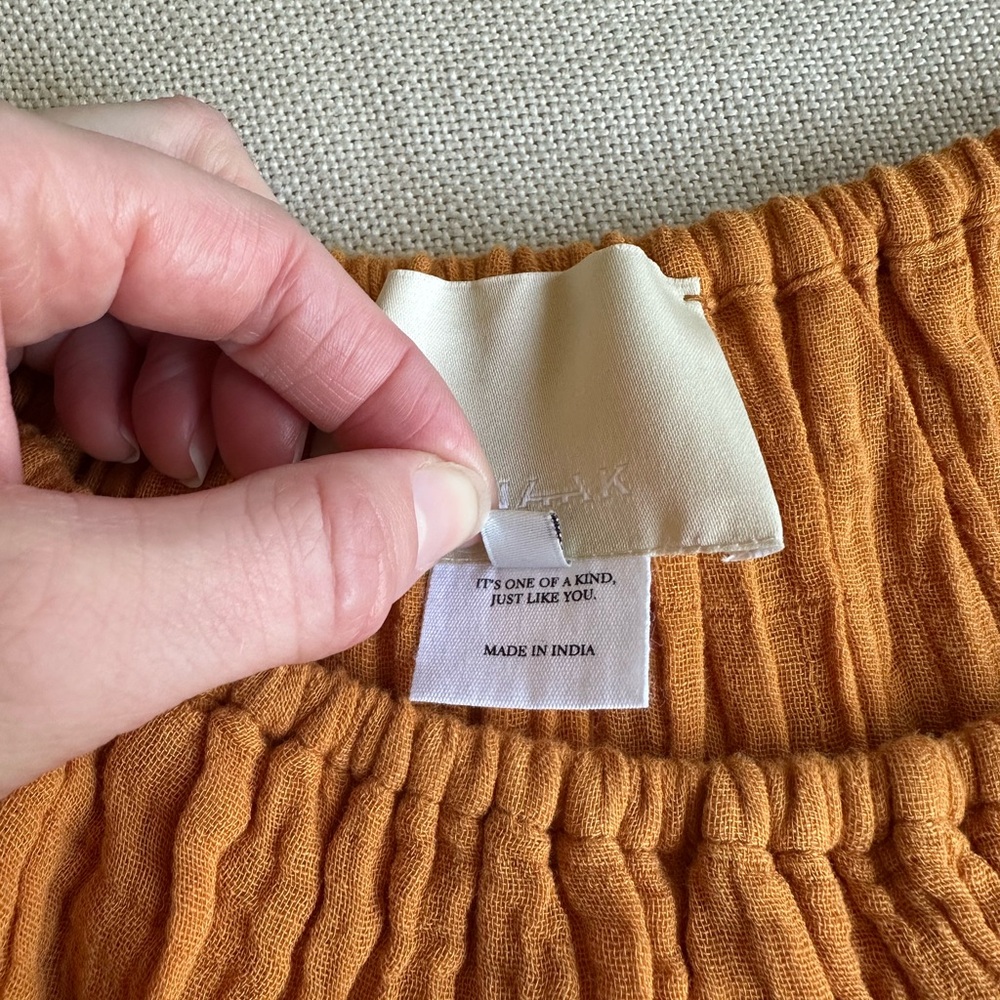 Anaak Flowy Orange Light Cotton Maxi Dress - Picture 5 of 7